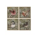Miniatyrbillede 1 af 4: Maleri Home ESPRIT Grøn Fugle Shabby Chic 50 x 2 x 50 cm (4 enheder)