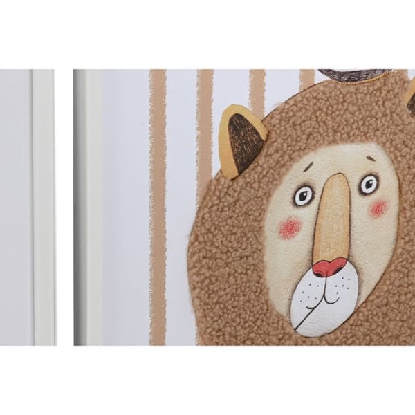 Maalaus Home ESPRIT Valkoinen Harmaa Lasten eläimet 40 x 1,8 x 50 cm (4 osaa)
