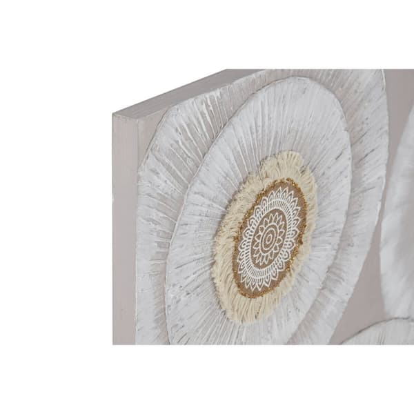 Maalaus Home ESPRIT Valkoinen Beige Ympyrät Skandinaavinen 80 x 3 x 80 cm (2 osaa)