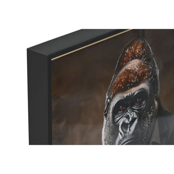 Maalaus Home ESPRIT Ruskea Musta Gorilla Loft Lakattu 51,5 x 4,5 x 71,5 cm (2 osaa)
