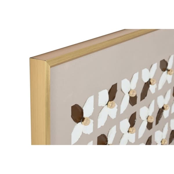Maleri Home ESPRIT Hvid Beige Gylden Moderne Urban 90 x 3,5 x 120 cm (2 enheder)
