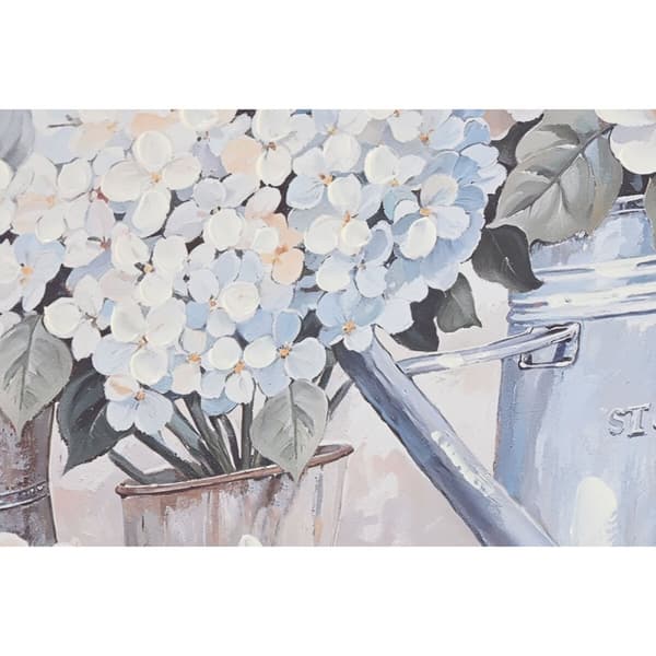 Maleri Home ESPRIT Blå Grå Shabby Chic Hortensia 60 x 3 x 60 cm (2 enheter)