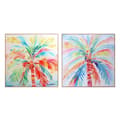 Miniatyrbilde 1 av 4: Maleri Home ESPRIT Palmer Tropisk 80 x 3,5 x 80 cm (2 enheter)
