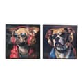 Miniatyrbilde 1 av 4: Maleri Home ESPRIT Blå Brun Rød Moderne Hund 50 x 3,5 x 50 cm (2 enheter)