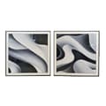Miniatyrbilde 1 av 4: Maleri Home ESPRIT Hvit Svart Abstrakt Moderne 80 x 3,5 x 80 cm (2 enheter)