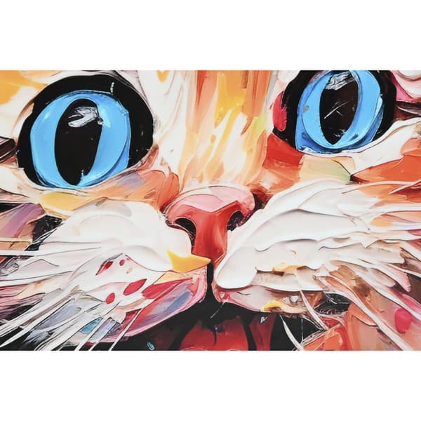 Maleri Home ESPRIT Moderne Katt 80 x 3,5 x 80 cm (2 enheter)
