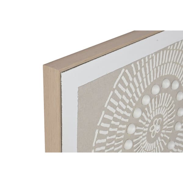 Maleri Home ESPRIT Hvit Beige Sirkler Urban 82 x 4,5 x 82 cm (2 enheter)