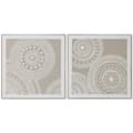 Miniatyrbilde 1 av 4: Maleri Home ESPRIT Hvit Beige Sirkler Urban 82 x 4,5 x 82 cm (2 enheter)
