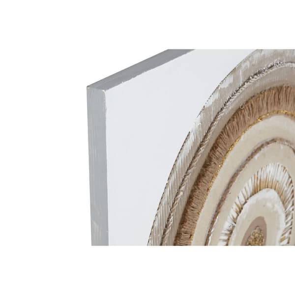 Maleri Home ESPRIT Beige Naturell Sirkler Skandinavisk 80 x 3 x 80 cm (2 enheter)