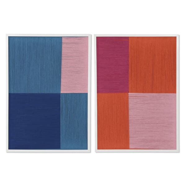 Maleri Home ESPRIT Blå Oransje Moderne Urban 50 x 2,5 x 70 cm (2 enheter)