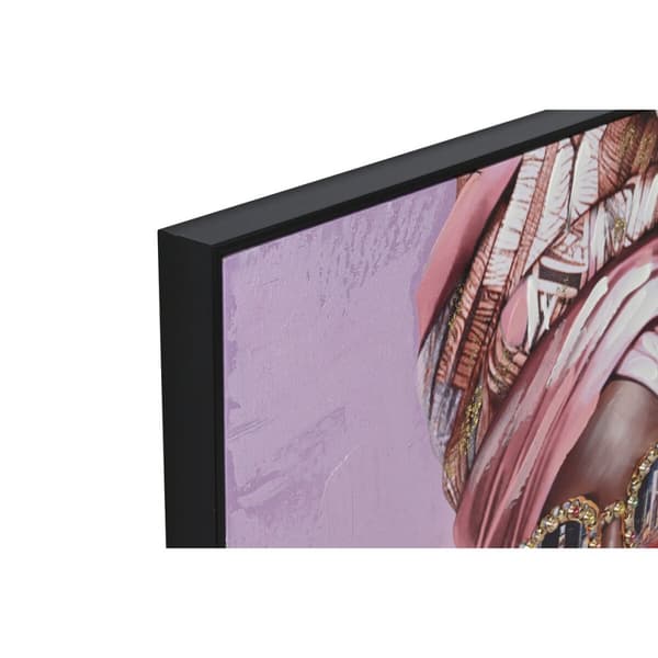 Maleri Home ESPRIT Moderne Afrikansk dame 102 x 4,5 x 102 cm (2 enheter)