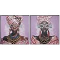 Miniatyrbilde 1 av 4: Maleri Home ESPRIT Moderne Afrikansk dame 102 x 4,5 x 102 cm (2 enheter)