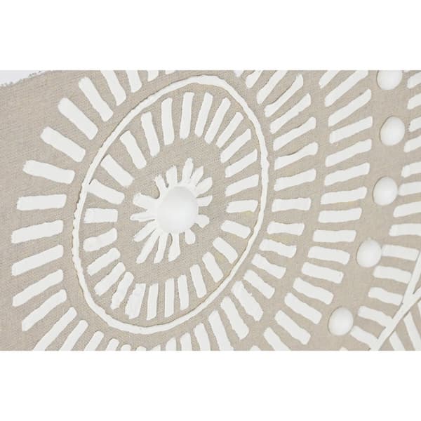 Maalaus Home ESPRIT Valkoinen Beige Ympyrät Kaupunki 82 x 4,5 x 82 cm (2 osaa)