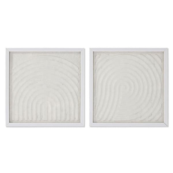 Maalaus Home ESPRIT Valkoinen Luonnollinen Moderni Skandinaavinen 35 x 2 x 35 cm
