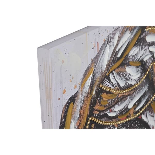 Maalaus Home ESPRIT Musta Kullattu Siirtomaatyylinen Afrikkalainen nainen 60 x 3 x 90 cm (2 osaa)