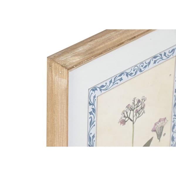 Maalaus Home ESPRIT Shabby Chic Kasvitieteelliset kasvit 40 x 2,5 x 50 cm (4 osaa)