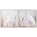 Miniatyrbild 1 av 4: Tavla Home ESPRIT Vit Beige Grå Fågel Orientalisk 80 x 3,5 x 80 cm (2 antal)