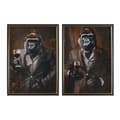 Miniatyrbild 1 av 4: Tavla Home ESPRIT Brun Svart Gorilla Loft Lackad 51,5 x 4,5 x 71,5 cm (2 antal)