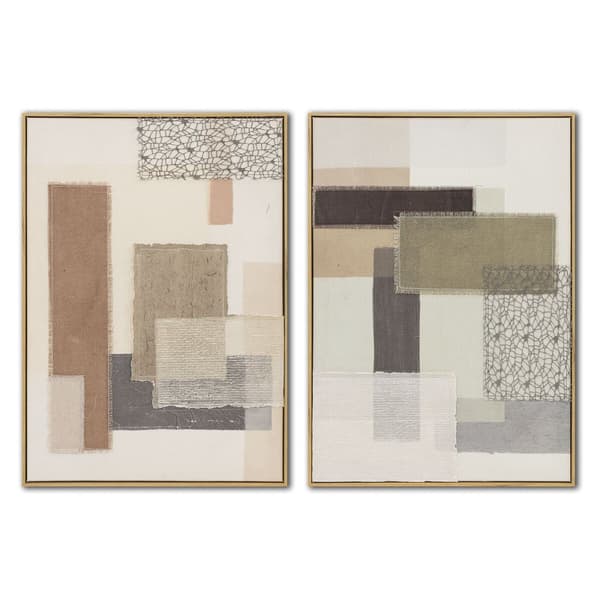 Maleri Home ESPRIT Brun Beige Abstrakt Urban 50 x 3 x 70 cm (2 enheder)
