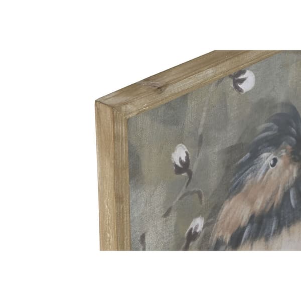 Maleri Home ESPRIT Grøn Fugle Shabby Chic 50 x 2 x 50 cm (4 enheder)