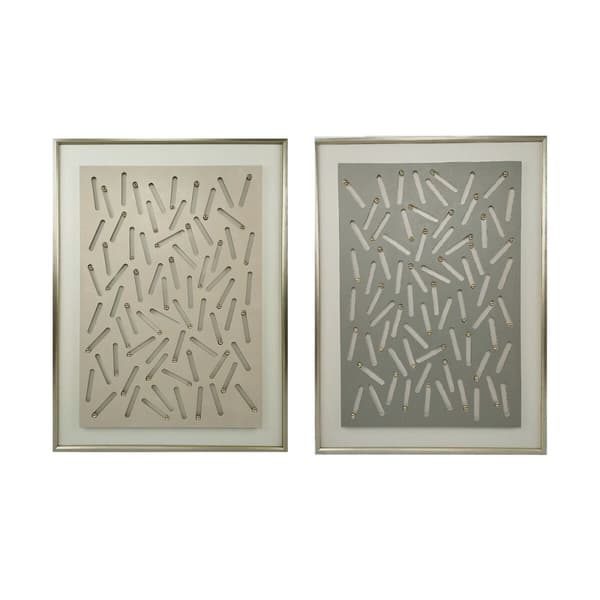 Maleri Home ESPRIT Grøn Beige Gylden Moderne Urban 90 x 3,5 x 120 cm (2 enheder)