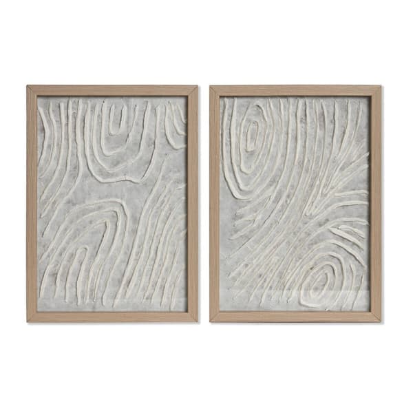 Maleri Home ESPRIT Hvid Natur Skandinavisk 25 x 2 x 35 cm
