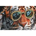 Miniatyrbillede 3 af 4: Maleri Home ESPRIT Sort Turkisblå Tiger Lakeret 60 x 3,5 x 60 cm (2 enheder)