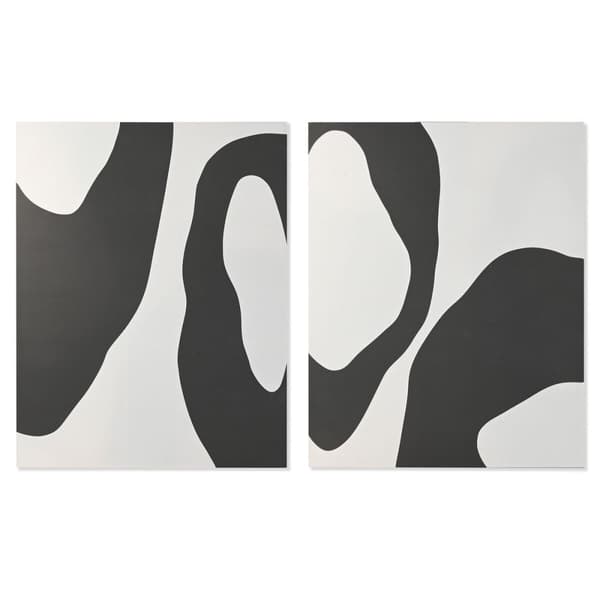 Maleri Home ESPRIT Hvid Marineblå Moderne Urban 140 x 3 x 180 cm (2 enheder)