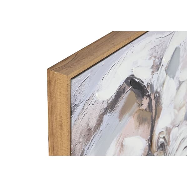 Maleri Home ESPRIT Hvid Brun Grå Elefant Kolonistil 80 x 3,5 x 80 cm (2 enheder)