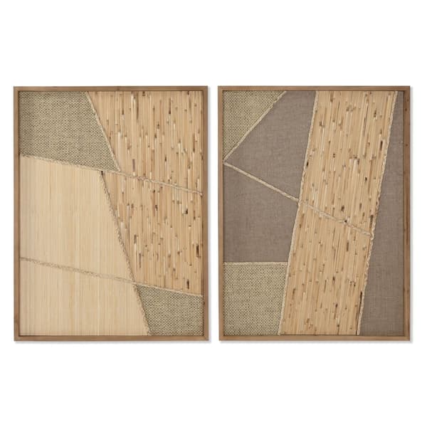 Maleri Home ESPRIT Natur Skandinavisk 60 x 3 x 80 cm (2 enheder)