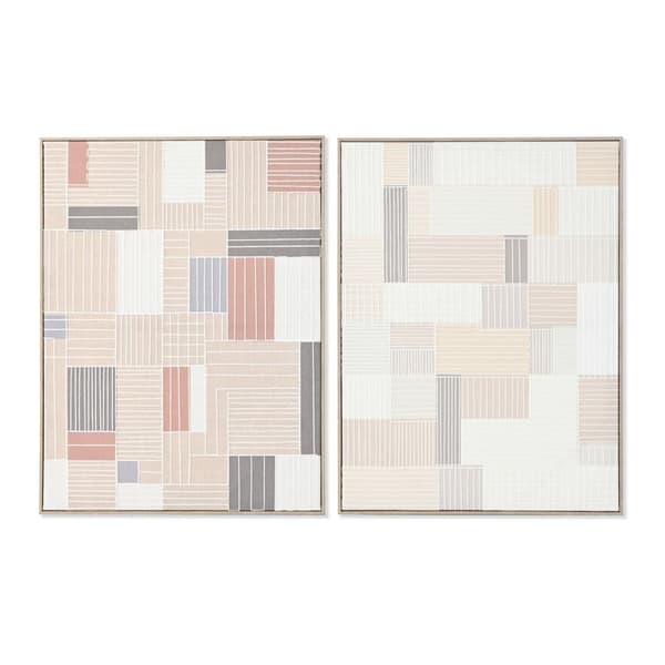 Maleri Home ESPRIT Brun Beige I tern Urban 60 x 3 x 80 cm (2 enheder)