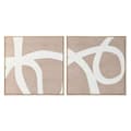 Miniatyrbillede 1 af 4: Maleri Home ESPRIT Hvid Beige Abstrakt 103 x 4,3 x 103 cm (2 enheder)