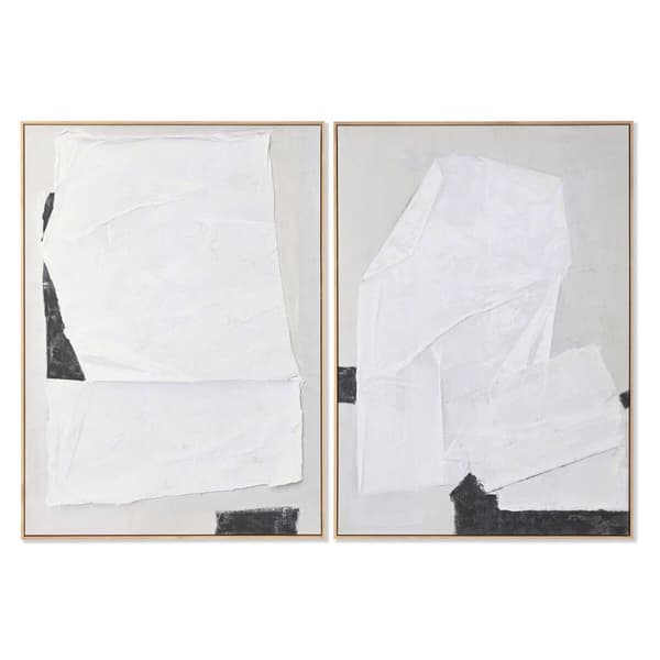 Maleri Home ESPRIT Hvid Sort Beige Abstrakt 103 x 4,3 x 143 cm (2 enheder)