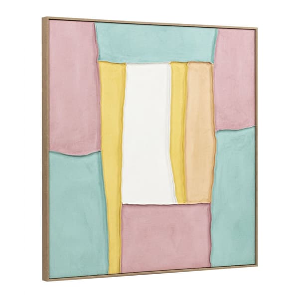 Tavla Home ESPRIT Vit Rosa Turkos Abstrakt Urban 102 x 4,5 x 102 cm (2 antal)