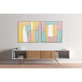 Miniatyrbild 8 av 8: Tavla Home ESPRIT Vit Rosa Turkos Abstrakt Urban 102 x 4,5 x 102 cm (2 antal)