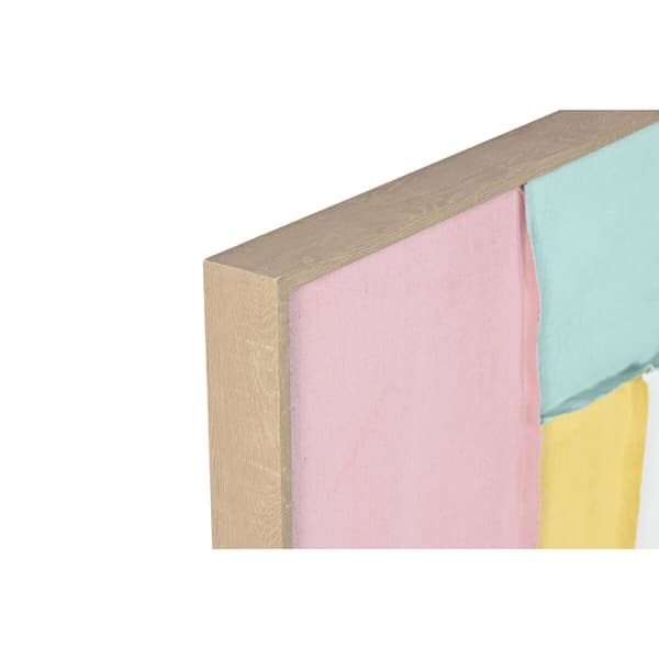 Tavla Home ESPRIT Vit Rosa Turkos Abstrakt Urban 102 x 4,5 x 102 cm (2 antal)