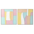 Miniatyrbild 1 av 8: Tavla Home ESPRIT Vit Rosa Turkos Abstrakt Urban 102 x 4,5 x 102 cm (2 antal)