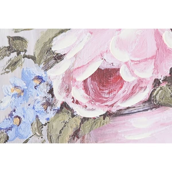 Tavla Home ESPRIT Grön Rosa Rosor Romantisk 60 x 3 x 60 cm (4 antal)