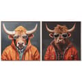 Miniatyrbild 1 av 5: Tavla Home ESPRIT Grå Orange Ko Modern Lackad 82 x 4,5 x 82 cm (2 antal)