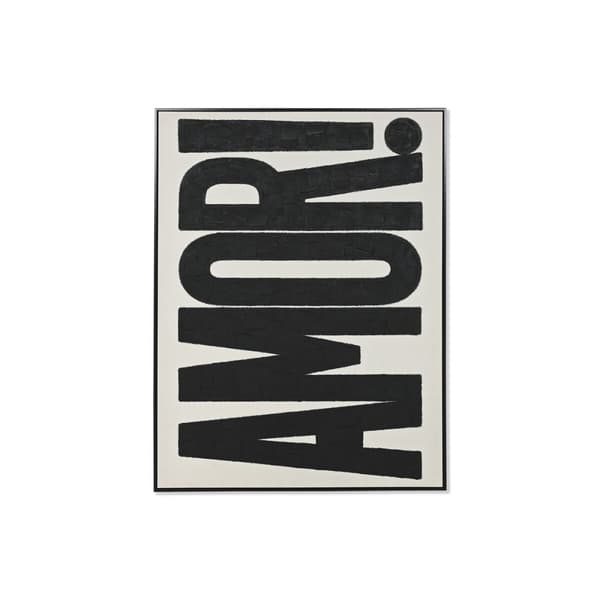 Tavla Home ESPRIT Amor! Vit Svart Modern 103 x 4,5 x 143 cm
