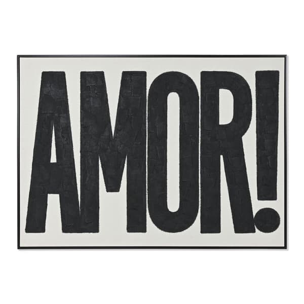 Tavla Home ESPRIT Amor! Vit Svart Modern 103 x 4,5 x 143 cm