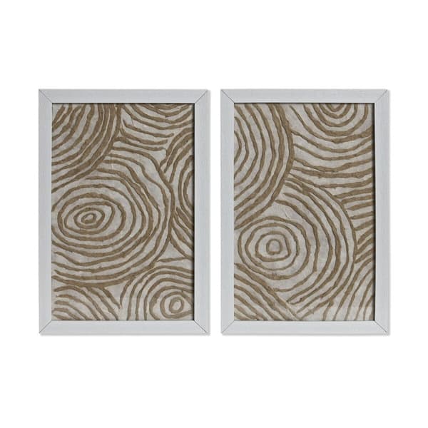 Maalaus Home ESPRIT Valkoinen Luonnollinen Moderni 20 x 2 x 30 cm