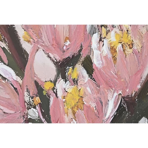 Maalaus Home ESPRIT Keltainen Vihreä Pinkki Shabby Chic Maljakko 83 x 4,5 x 83 cm (2 osaa)