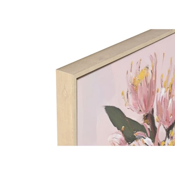 Maalaus Home ESPRIT Keltainen Vihreä Pinkki Shabby Chic Maljakko 83 x 4,5 x 83 cm (2 osaa)