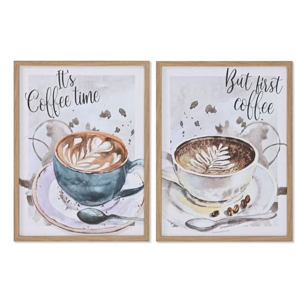 Maalaus Home ESPRIT Ruskea Harmaa Vintage 30 x 1,8 x 40 cm (2 osaa)