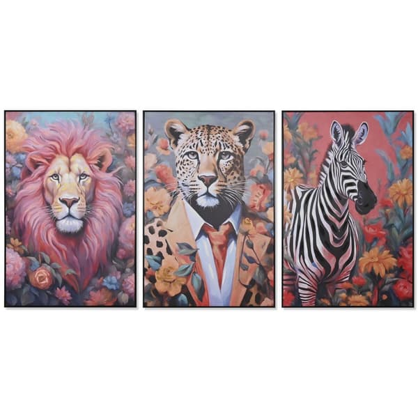 Maalaus Home ESPRIT Eläin Moderni 82 x 4 x 122 cm (3 osaa)
