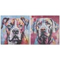 Pikkukuva 1 / 4: Maalaus Home ESPRIT Moderni Koira 80 x 3 x 80 cm (2 osaa)