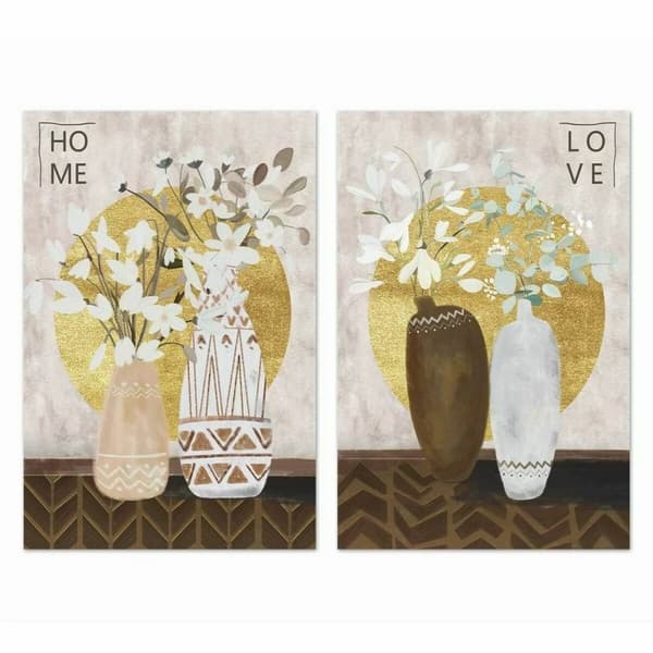 Tavla DKD Home Decor Furu (40 x 1,8 x 50 cm) (2 antal)