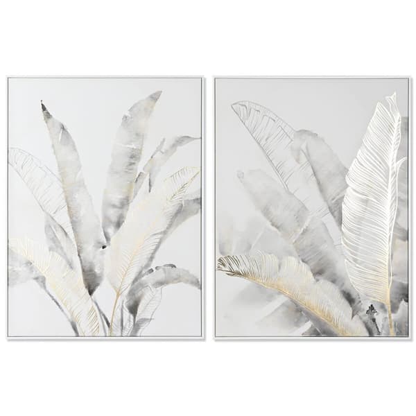 Tavla DKD Home Decor Palmer Tropiskt (90 x 4 x 120 cm) (2 antal)