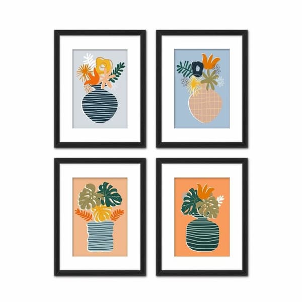 Tavla DKD Home Decor Vas (35 x 2,5 x 45 cm) (35 x 2 x 45 cm) (4 antal)